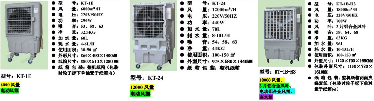 移动式环保空调产品参数